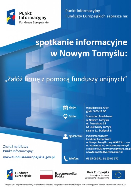 Spotkanie informacyjne dla PLANUJCYCH OTWARCIE WASNEGO BIZNESU